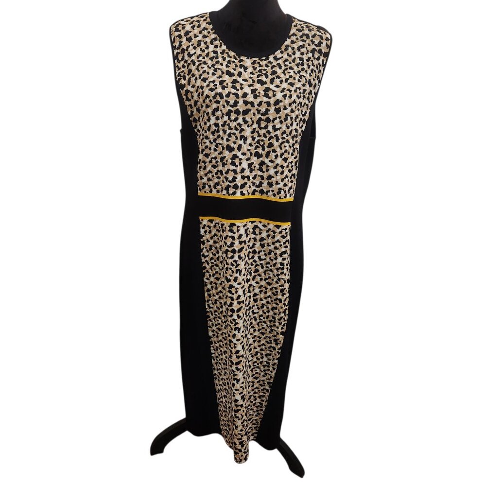 New York & Company Sleeveless Leopard Print Sheath Dress Size XXL - Picture 5 of 9